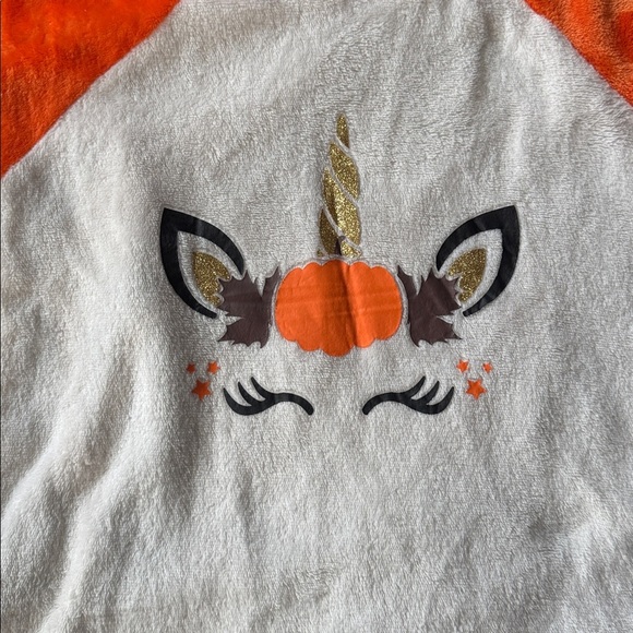 Orange and White Unicorn Hooded Dress - Picture 2 of 3